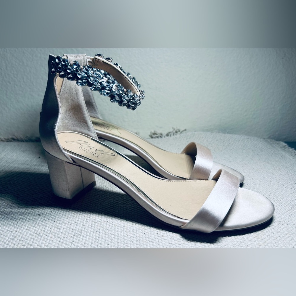 Badgley Mischka Silver Embellished Heels